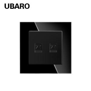 RJ11 Dual Cable Socket Accessories Tempered Glass Panel