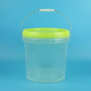 Customized Logo Clear Plastic Bucket for Food
