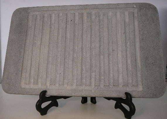 Buy 32x25cm Stone Grill Plates , Rectangular Stone Cooking Plate With Groove at wholesale prices