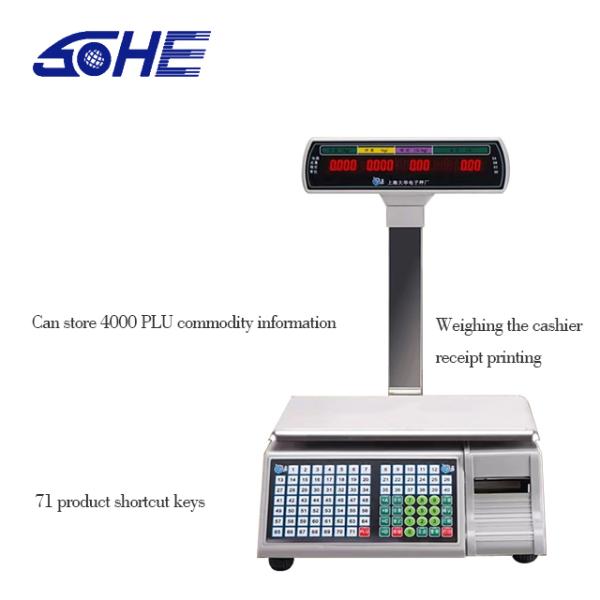 Supermarket with High Precision Label Printing Scales and Customized Support OEM