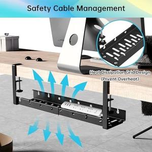 Storage Holders Racks Cable Management Tray with Multifunction Desk Cable