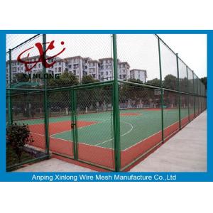 Quality 40*40mm Dark Green Chain Link Wire Fence for Forest Protecting / Football Ground for sale
