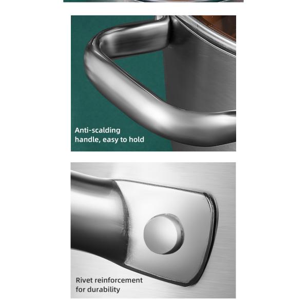 Factory Direct Kitchen Cooking Food Stainless Steel 3 PCS Cooking Pots And Pans Cookware Sets