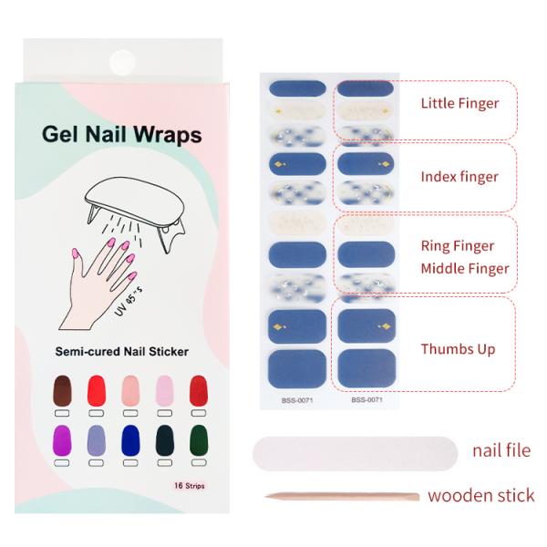 New Hot Custom Logo Christmas Gel Nail Stickers Snowflake Nail Wraps For Woman