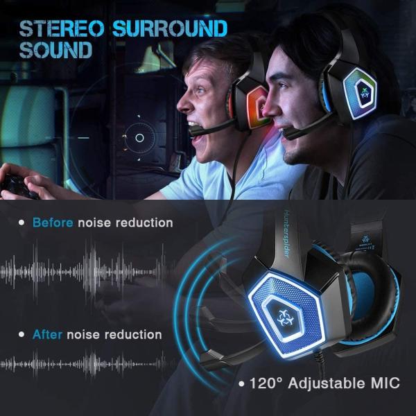 100mA 2.2kohm Hunterspider Noise Cancelling Gaming Headphones