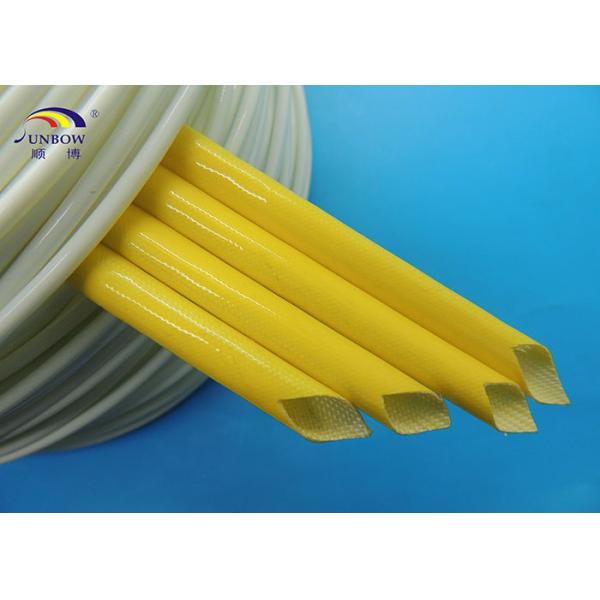 Buy Colorful Silicone Rubber Fiberglass Sleeving / Braided Fiber Glass insulation Sleeve at wholesale prices