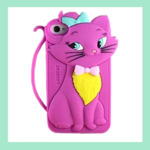 Quality cute cat iphone case for 4,4S ,silicone animal phone cover for iphone 5,5S for sale