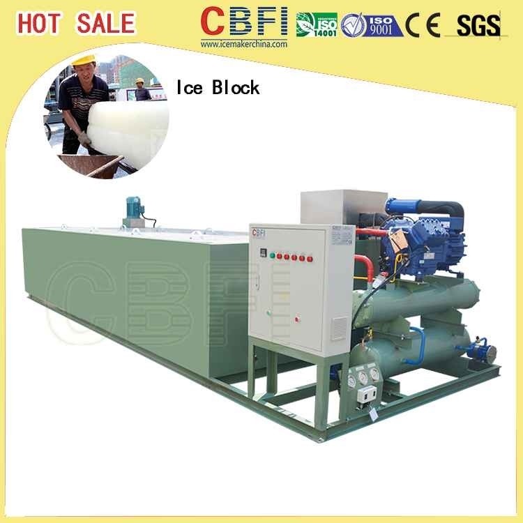 Durable Meat / Fish Processing Ice Block Machine 5000kg Capacity