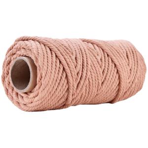 50m Dusty Pink Macrame Cord 5mm ISO9001 Pink Cotton Rope 3 Strands