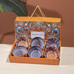 Bohemian Design Ceramic Dinnerware Set Plate and Bowl Tableware for Family
