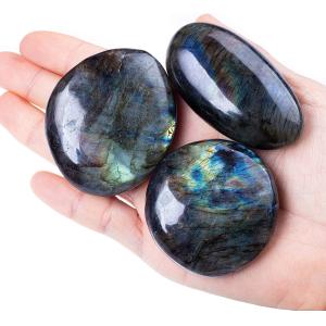 Natural Labradorite Palm Stone Healing Polished Pocket Labradorite Rock Stones