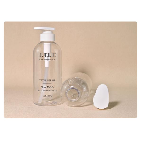 Clear Plastic Shampoo Bottles 500ml Cylinder PET Bottles Cosmetic For Packaging