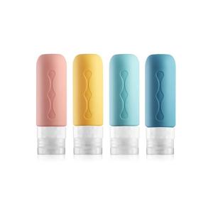 China Toiletries Cylinder Refillable Silicone Travel Bottles Set Squeezable 3Oz on sale