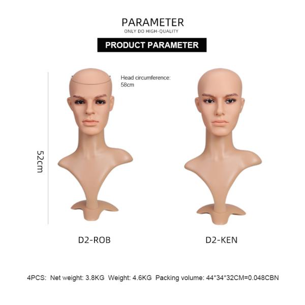 Support Sample Service Male Head Mannequin For Wig Display