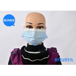 Anti - Virus Non Woven 3 Ply Disposable Face Mask With Elastic Ear Loop