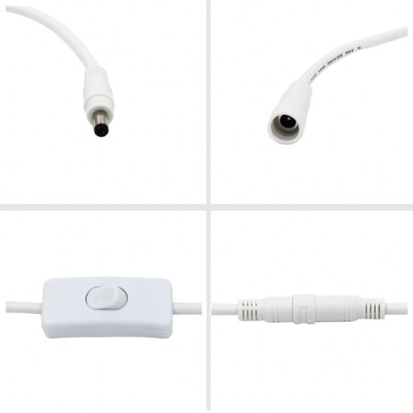 12V DC Extension Cable 5.5x2.5mm Male to Female with Switch 120cm