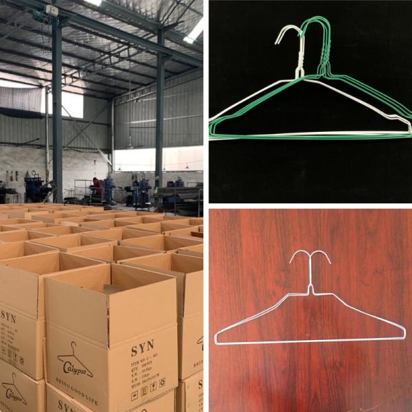 Buy Wire Shirt Hangers 1.9mm/14.5gauge Thickness 12.5kgs Per Box 500pcs for Volume Orders in White Blue Yellow or Customized at wholesale prices