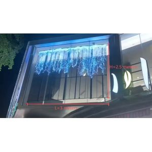 3m*2.5m Transparent Grille LED Screen For Retail Shop Curtain Window