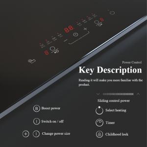 Three Burner Built In Induction Hob Cooktop 6100W Touch Control