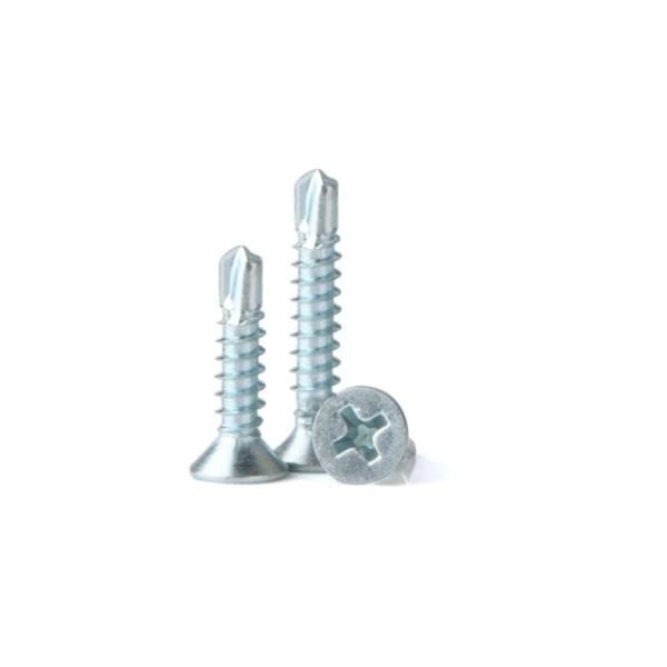 Cross Recessed Countersunk Head Drilling Screw With Blue White Zinc Drilling Screw