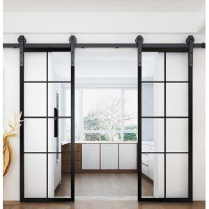 China Sliding Toughened Glass Barn Door for House Interior Kitchen Bath Room on sale
