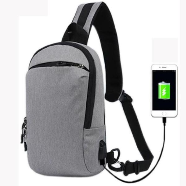 Buy Unisex Multifunctional USB Charging Nylon Chest Bag at wholesale prices