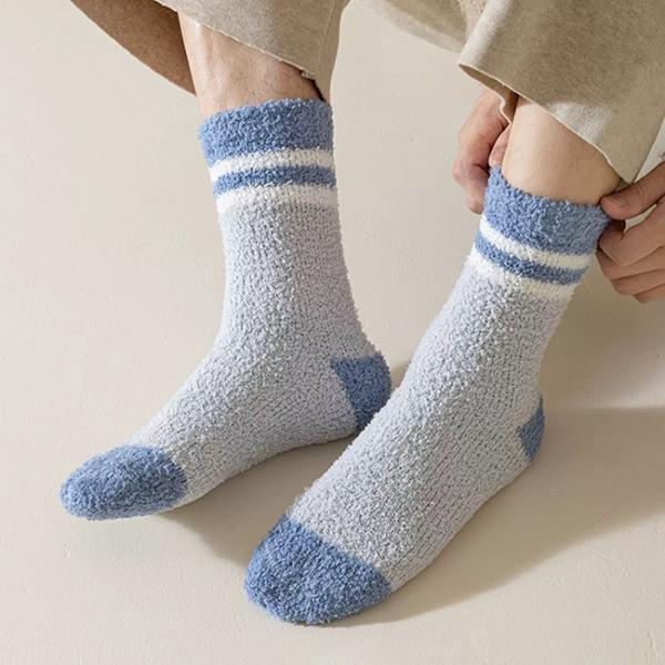 Extra Thick Striped Soft Warm Fuzzy Socks Indoor Warm Sleeping Socks