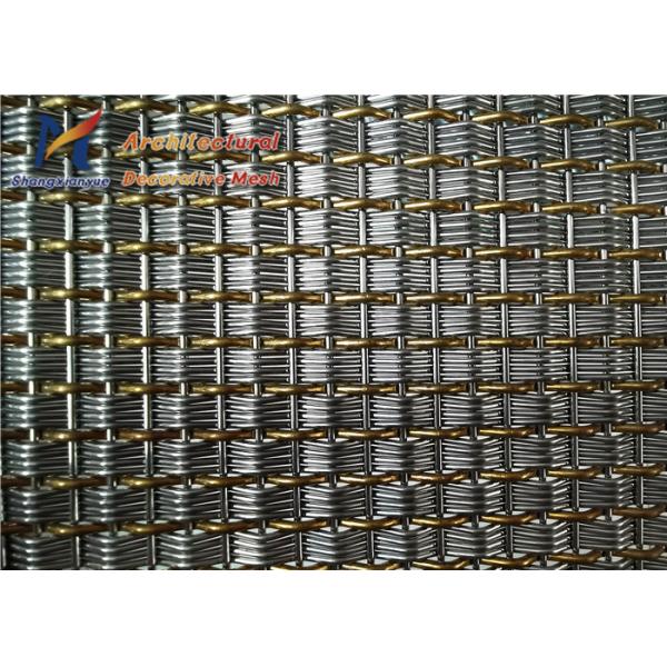 Antique Brass Opaque Wire Facade Mesh Electrolytic Polishing 6.7mm