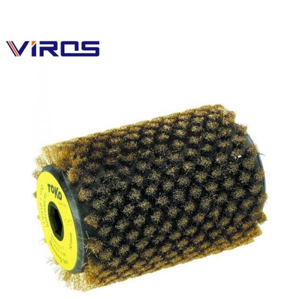 Rotating Industrial Nylon Roller Brush Copper Wire For Ski Polishing Waxing Conveyor Cleaning