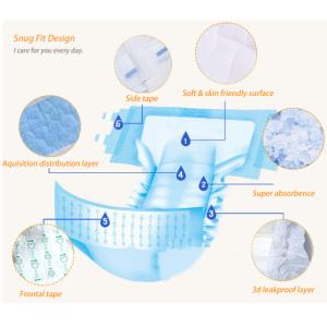 SGS Skin Friendly Adult Disposable Diapers With 3D Leakproof Edge