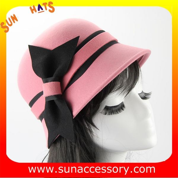Vintage hot sale cloche hats wholesale for ladies,100% Australia wool felt hats factory
