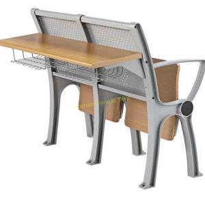 Plywood Metal University College Classroom Furniture / Foldable School Desk And