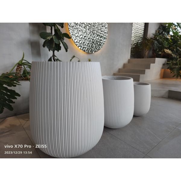 Buy Smooth Surface Fiberclay Planter For Customed Plant Display Options at wholesale prices
