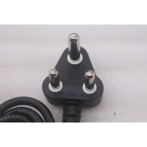 Hot selling AC 10A 250V South African black/white 3 Round Pin Power Cord