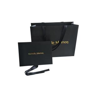 Hot Foil Gold Logo Folding Box Packaging Matte Black For Lingerie