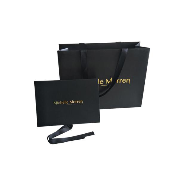 Buy Hot Foil Gold Logo Folding Box Packaging Matte Black For Lingerie at wholesale prices