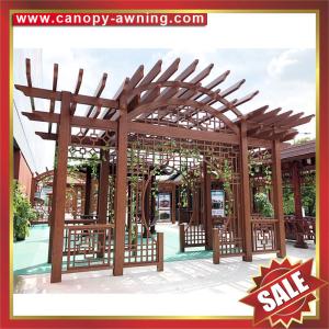 prefabricated outdoor garden park wood look grape aluminum alu metal trellis