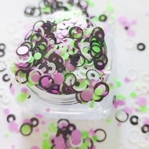 Customized Color Resin Glitter Glitter White Open Circle Black Open Circle Neon
