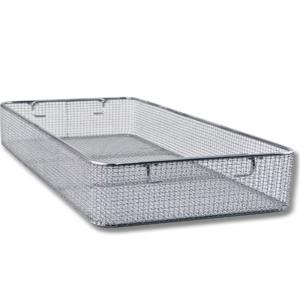 Quality Medical Rectangular Sterilized Stainless Steel Mesh Basket With Handles for sale
