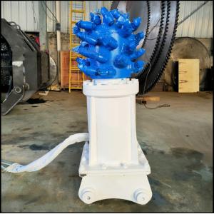 Blue 42CrMo Excavator Rock Grinder Attachment 1450mm Machine Height