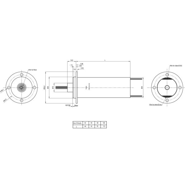 PSR-JC34-120 Military Capsule SSlip Ring Manufacturers 34mm Compatible With Multiple Signal Types