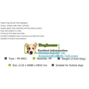 Indoor &outdoor portable waterproof plastic dog house, large pet dog cage box