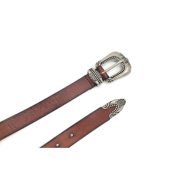 2.5CM Womens Genuine Leather Belt With Western Retro Vintage Buckle