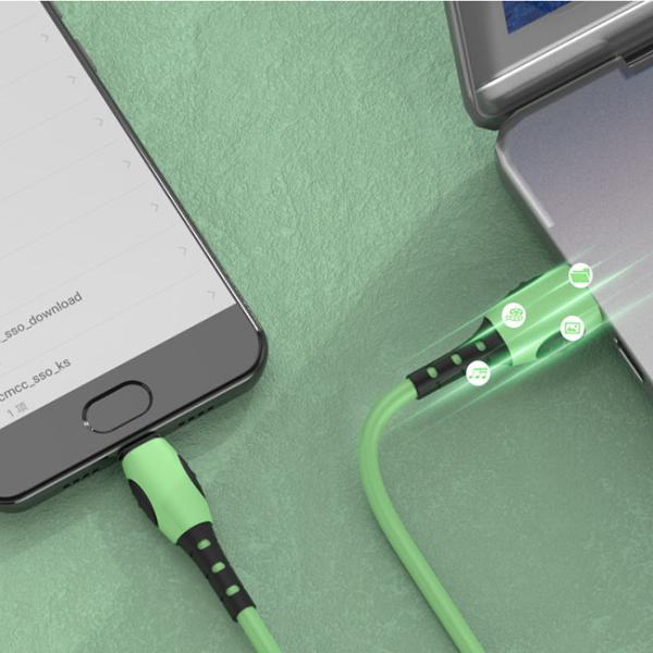 USB 2.0 Charging Cable Liquid Silicone Flash Charge 1.2M 5A