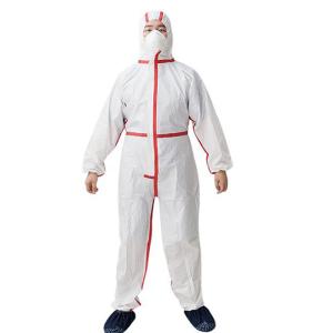China Isolation Disposable Protective Coverall Waterproof Safety  One Piece Zip on sale