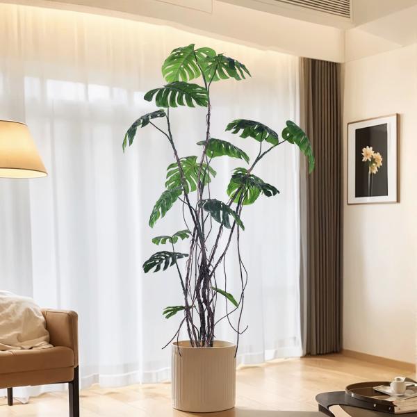 Buy 160cm/200cm/ 240cm monstera plant artificial Deliciosa with Dense Foliage at wholesale prices