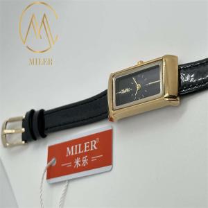 Miler ML111 Factory Leather Band Quartz Wrist Watch with Hook Buckle in Picture