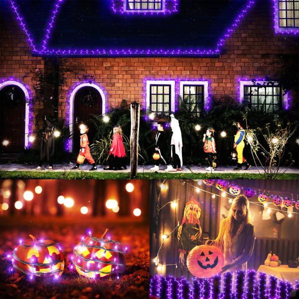 72ft 200 Beads Solar Striming Light Purple SMD0603 For Halloween Decoration