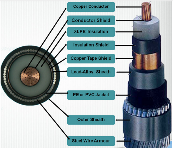 HOT IEC Standard 33kv XLPE Coated Steel Wire Armoured Cable for Construction Low Voltage 12v Copper Conductor Imported Canada