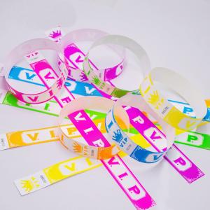 Logo Printed VIP Paper Wristbands , Waterproof Tear Resistant Admission Ticket